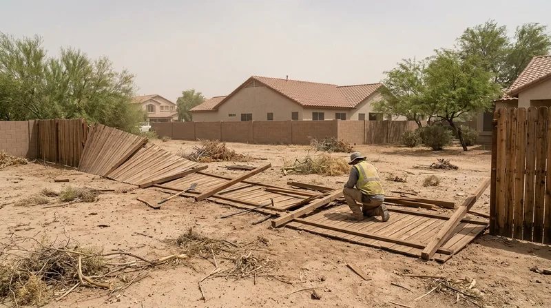 Storm Damage Fence Repair Phoenix